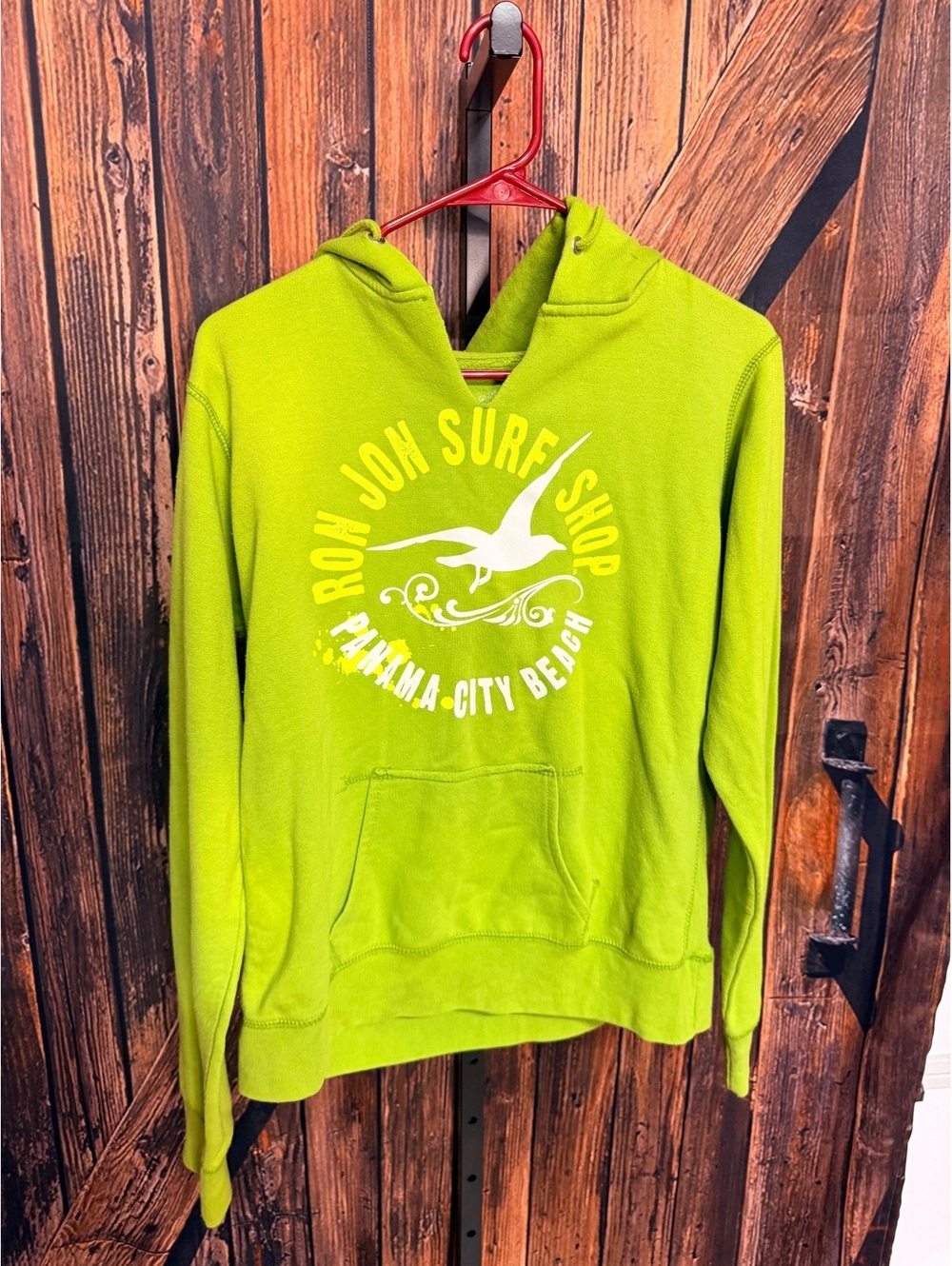 Green Hooded Sweatshirt Pullover X-Large